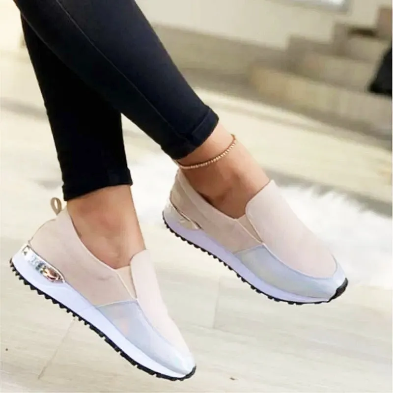 OCW Slip-on Orthopedic Sporty Shoes For Women Metallic Anti-collision Toe Trendy