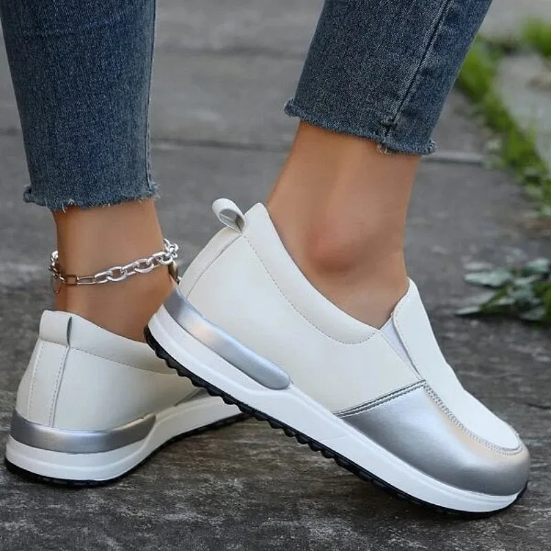 OCW Slip-on Orthopedic Sporty Shoes For Women Metallic Anti-collision Toe Trendy