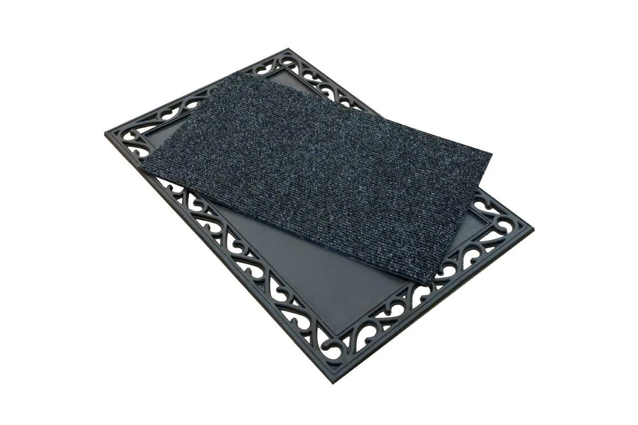 OnlyMat Rubber Mat with Sanitising Centre - 60cm x 90cm - Sanitisation Purpose and Absorbing Water - Indoor / Outdoor, Waterproof