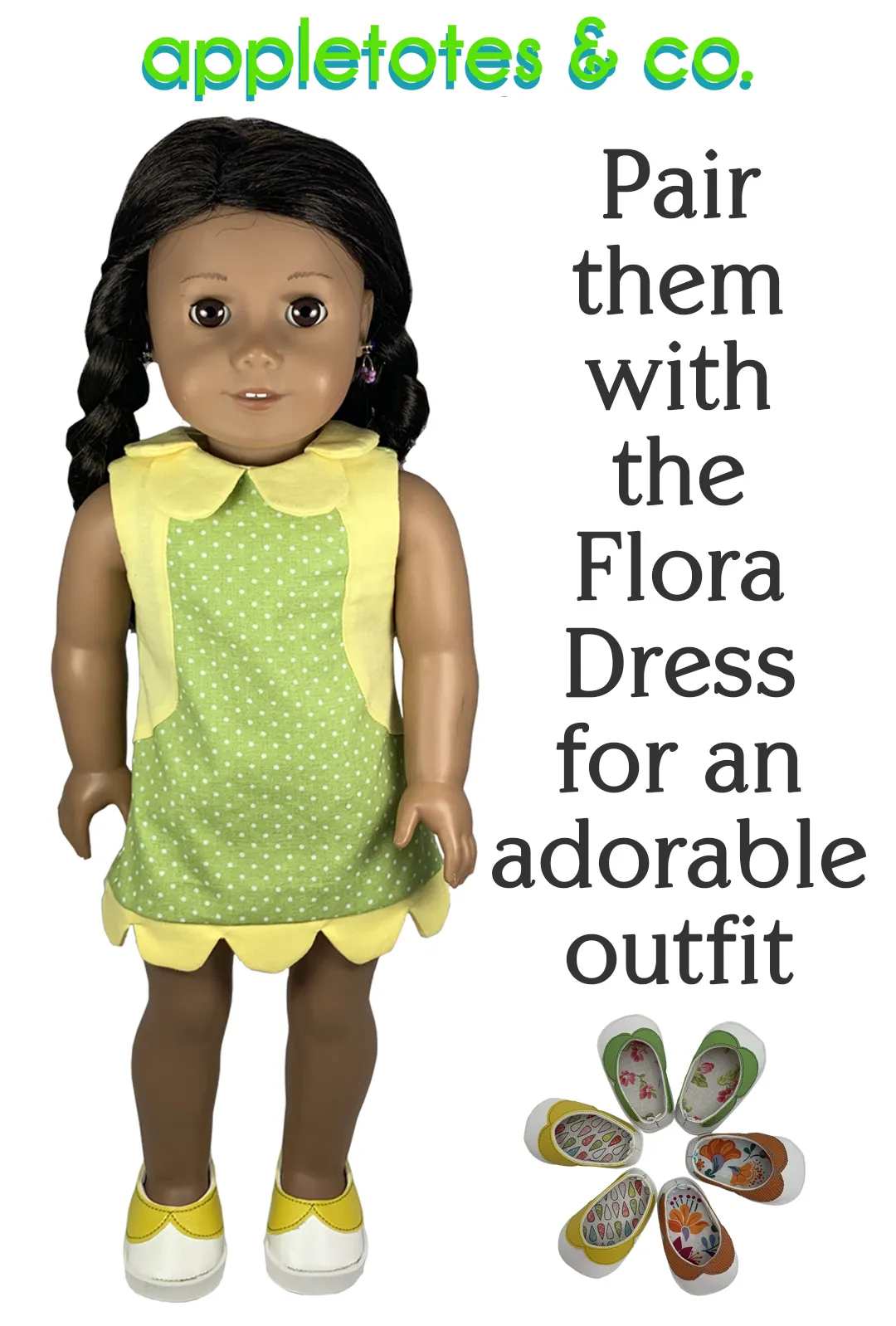 Oopsie Daisy Shoes Sewing Pattern for 18" Dolls - SVG Files Included