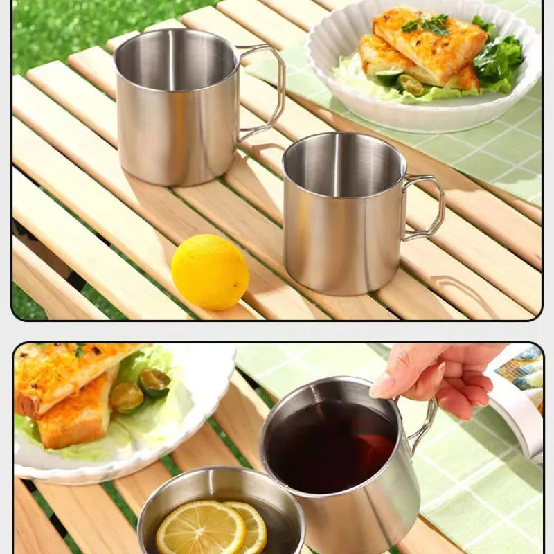 Outdoor Stainless Steel 304 Folding Cup and Mountaineering Water Cup