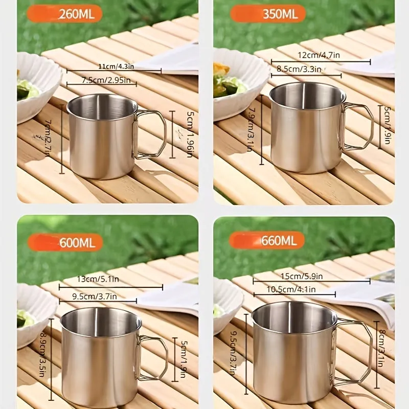 Outdoor Stainless Steel 304 Folding Cup and Mountaineering Water Cup