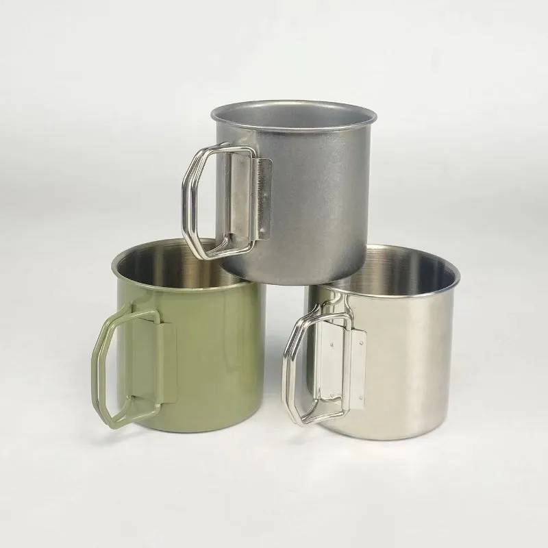 Outdoor Stainless Steel 304 Folding Cup and Mountaineering Water Cup