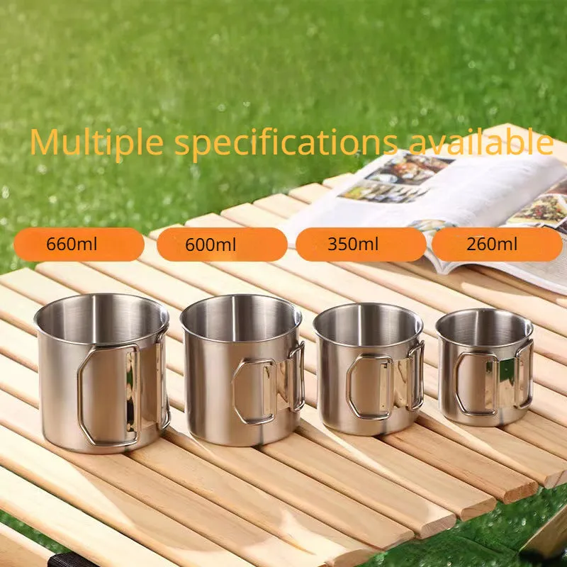 Outdoor Stainless Steel 304 Folding Cup and Mountaineering Water Cup