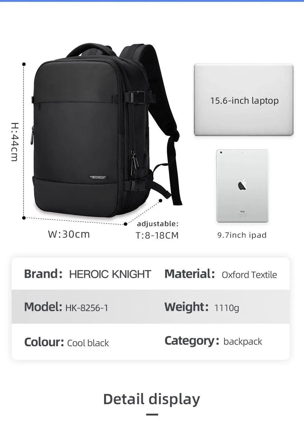 Oxford Polyester Black Cool Backpacks For Men's #MR9076