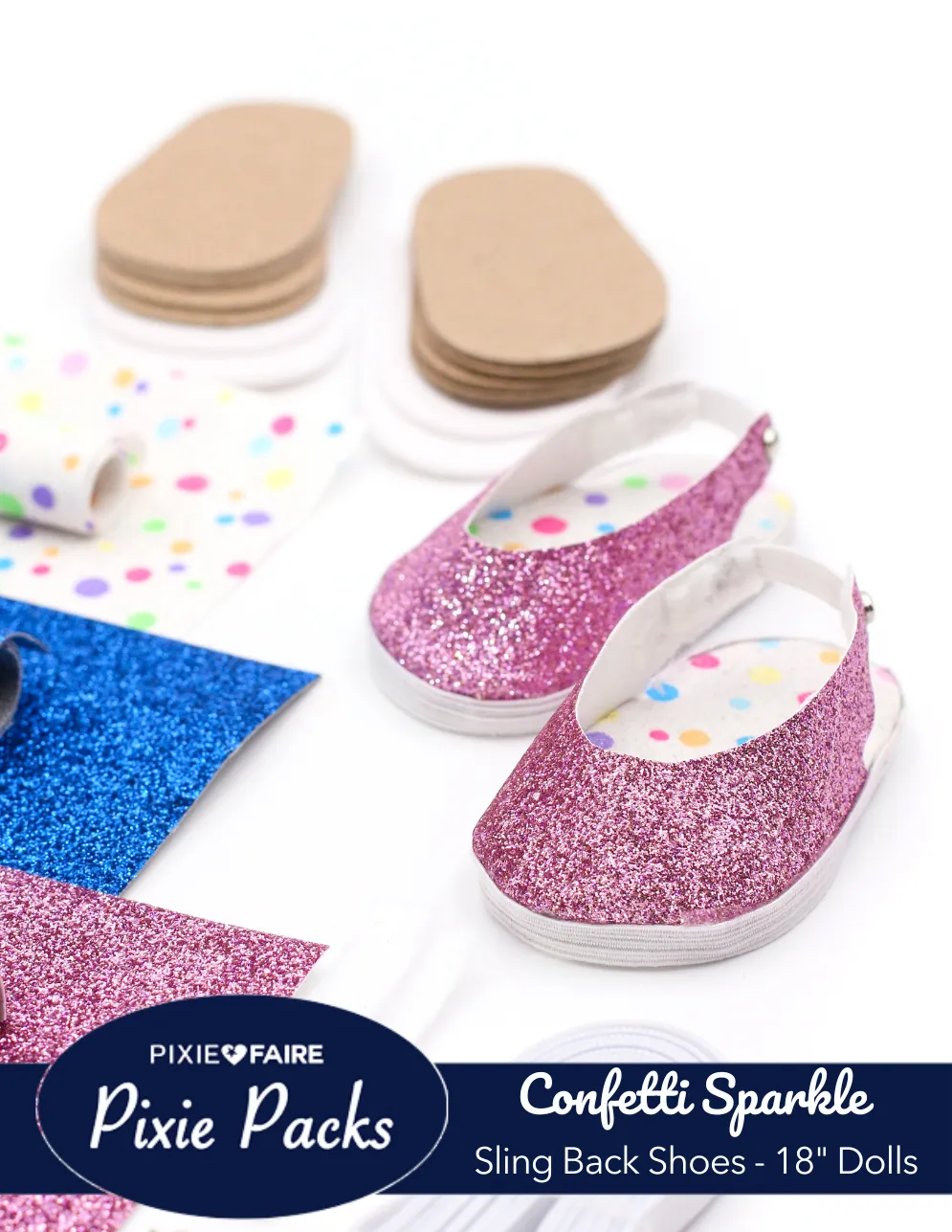 Pixie Packs Confetti Sparkle Sling Back Shoe Kit SHAPE 1