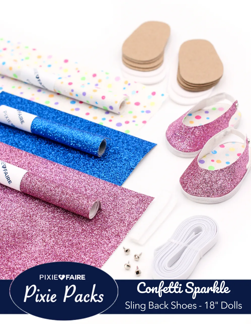 Pixie Packs Confetti Sparkle Sling Back Shoe Kit SHAPE 1