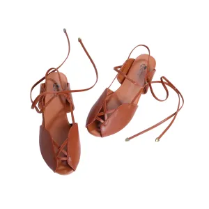 Princess Ann Gladiator Caramel Brown Sandals Inspired by Roman Holiday