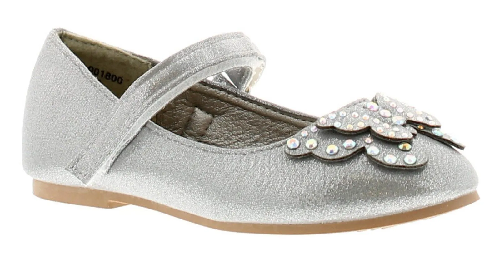 Princess Stardust Girls Gaby Butterfly Style Silver Ballerina Shoes