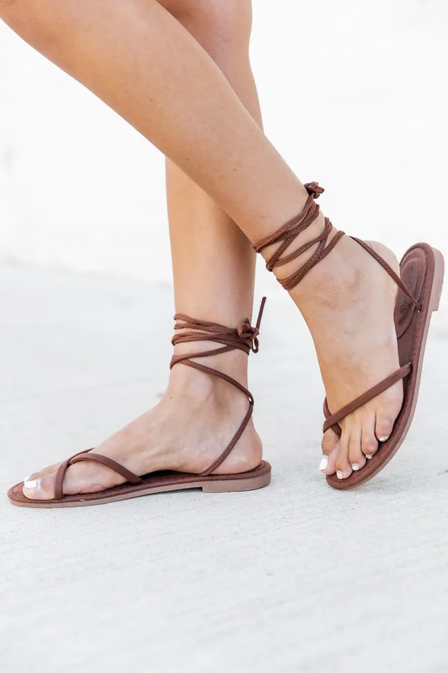 Raeligh Brown Toe Loop Two Strap Sandals FINAL SALE