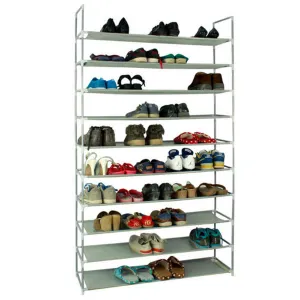 RONSHIN 10 Layers Shoe Rack 100cm Household Portable GREY