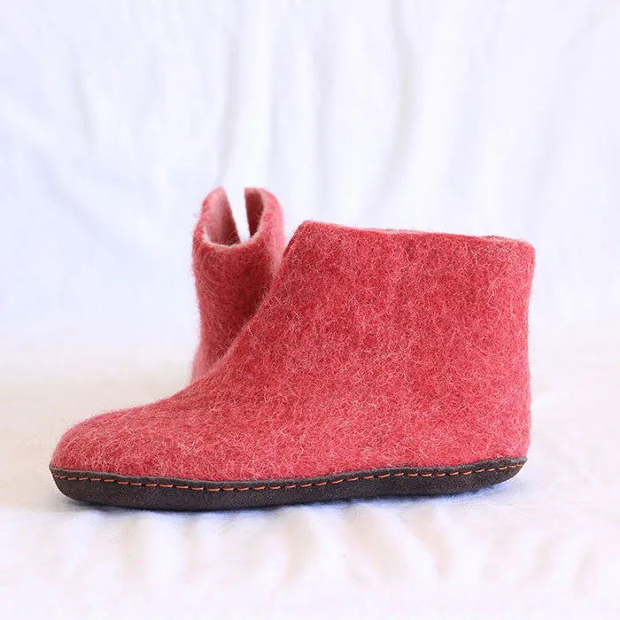 Rose Pink Felt Shoes