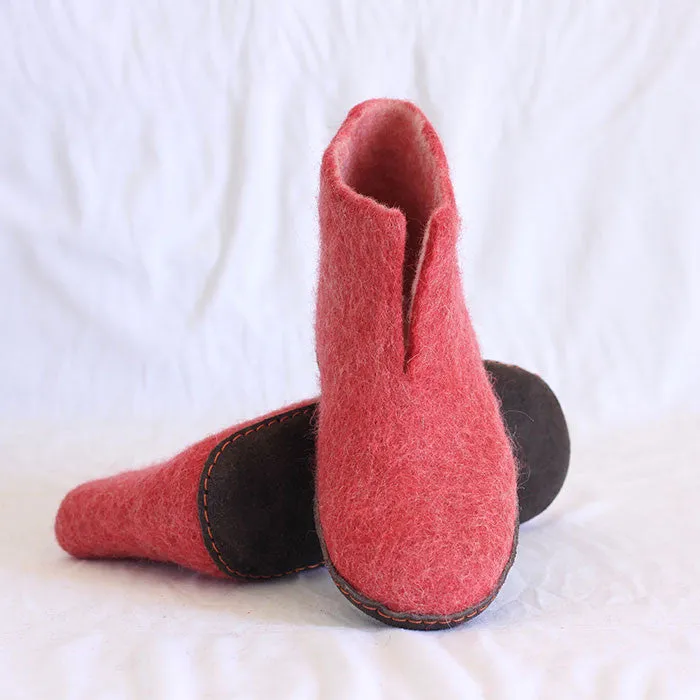 Rose Pink Felt Shoes