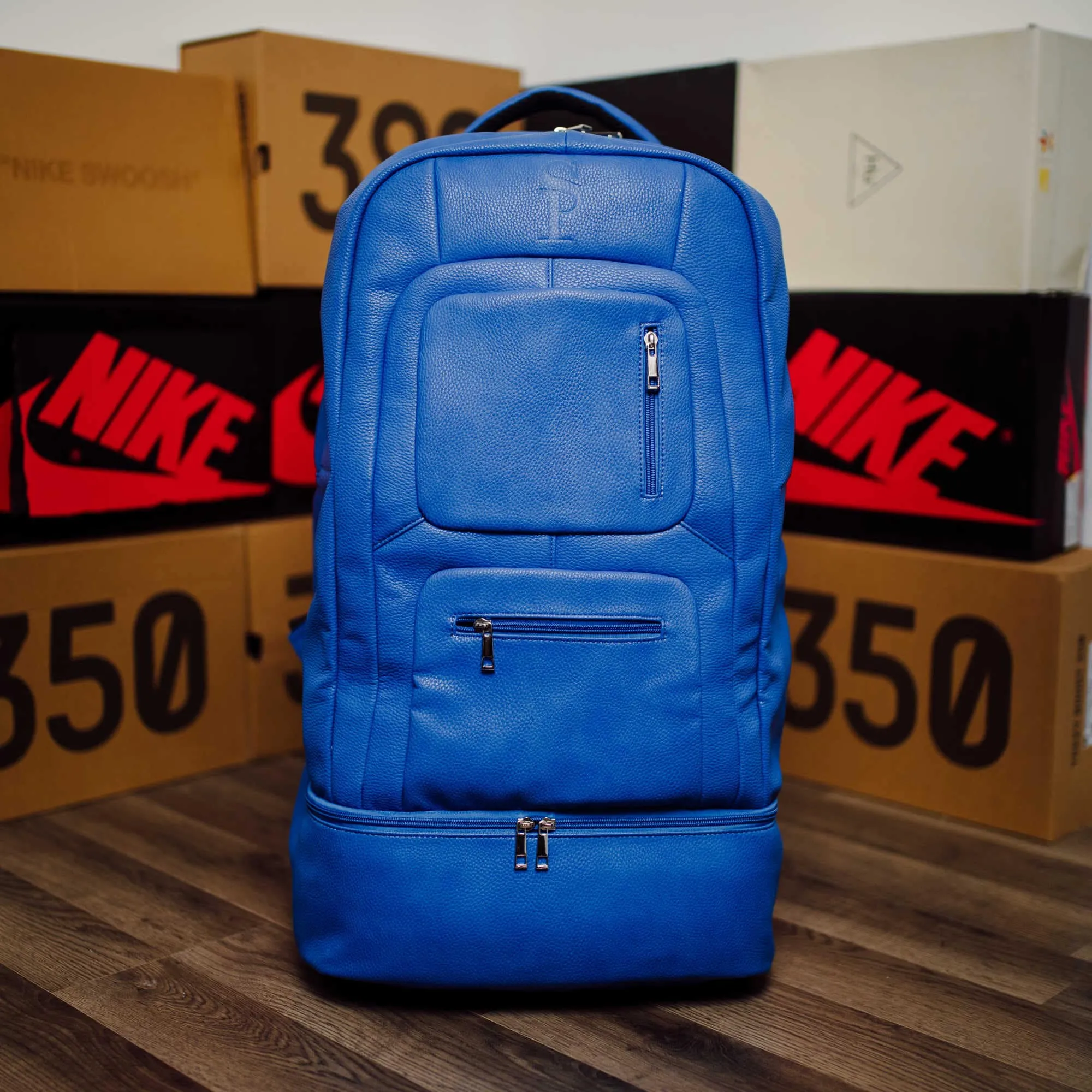 Royal Blue Leather 3 Bag Set