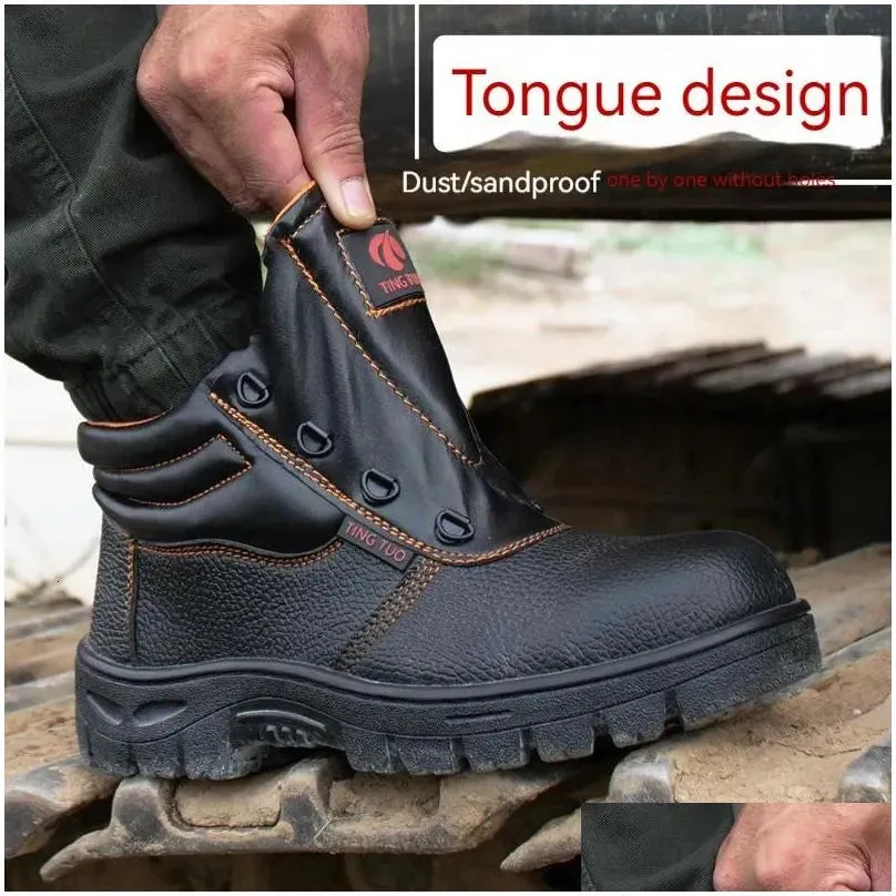 Safety Shoes Wear Resistant Mens Work Boots Shock-Absorbing Perforated Waterproof 240615 Drop Delivery Accessories Special Purpose Dhg5Z