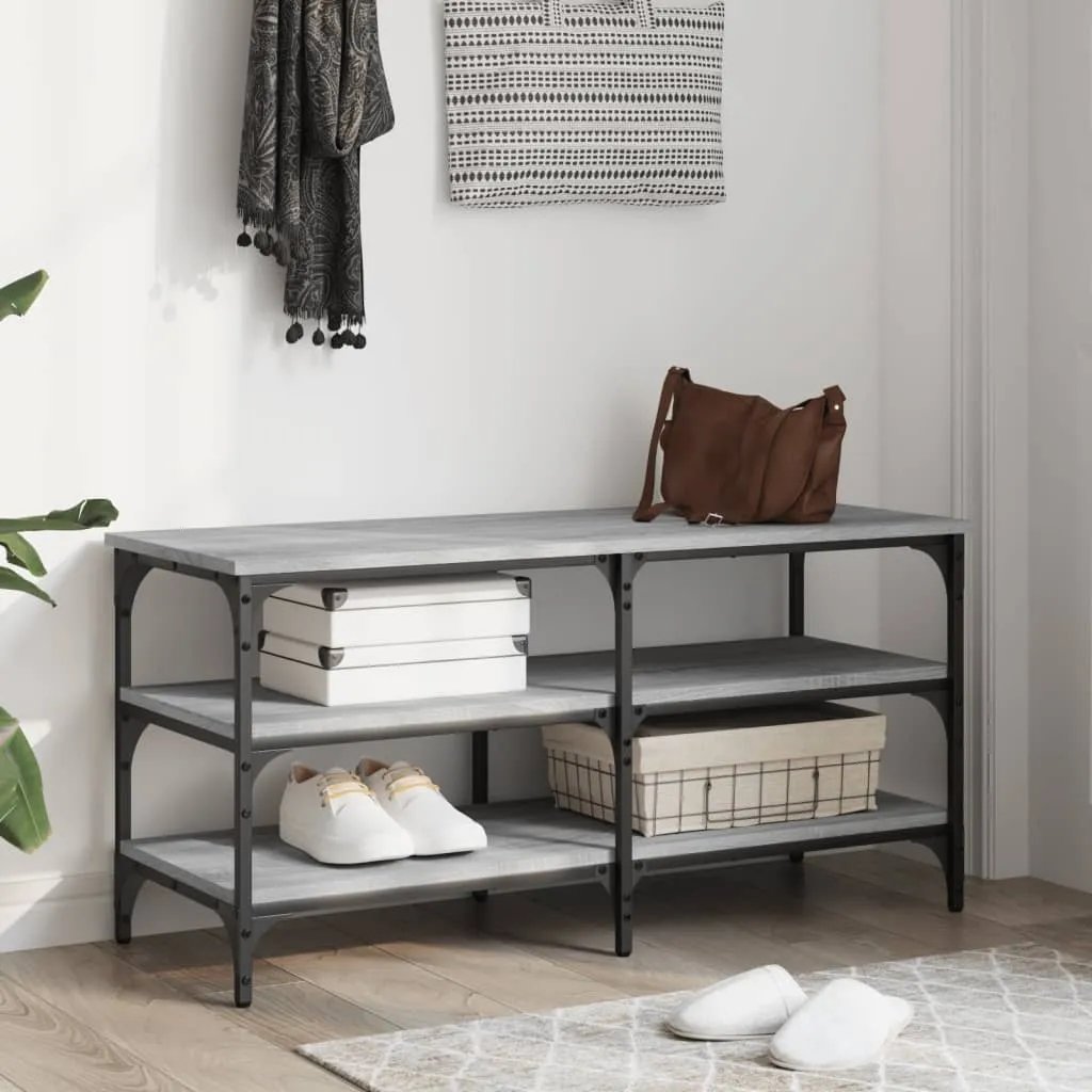 Shoe Bench Grey Sonoma 100x38.5x49 cm Engineered Wood