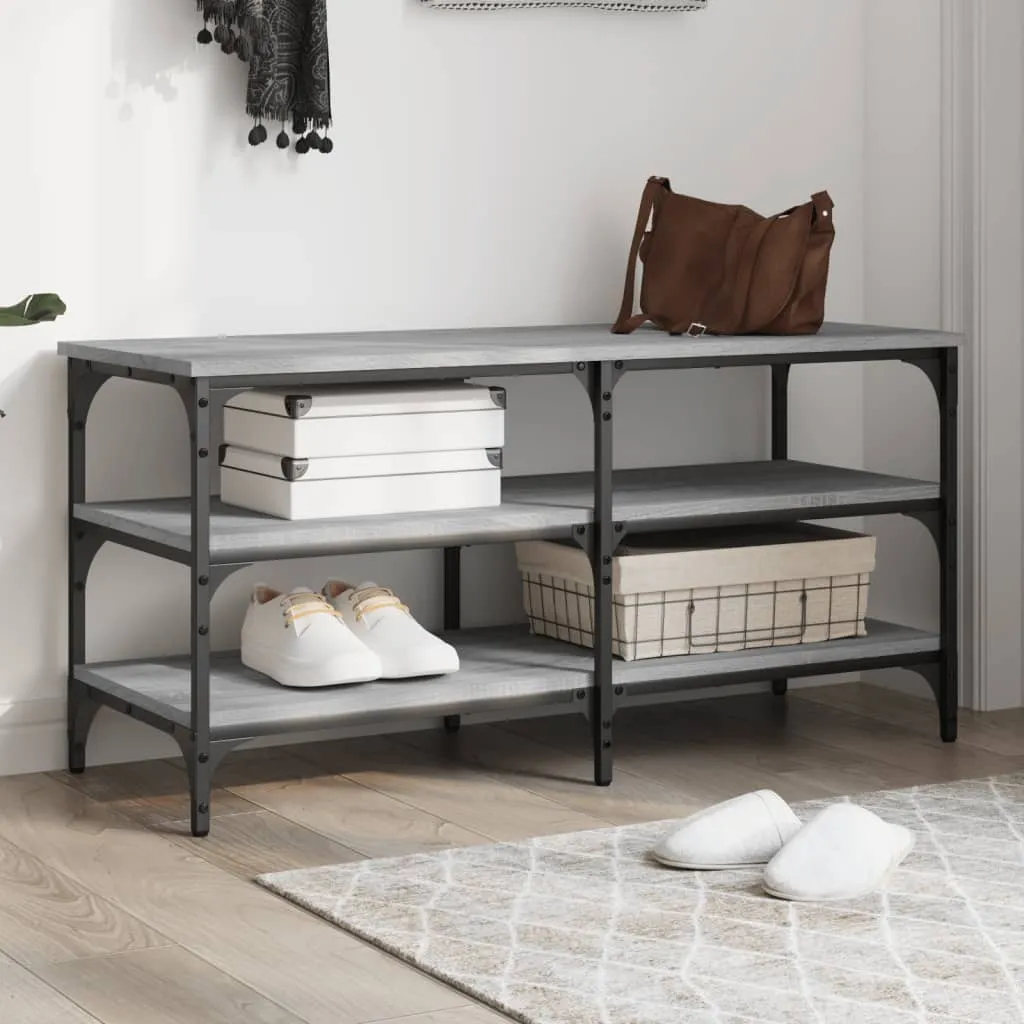 Shoe Bench Grey Sonoma 100x38.5x49 cm Engineered Wood