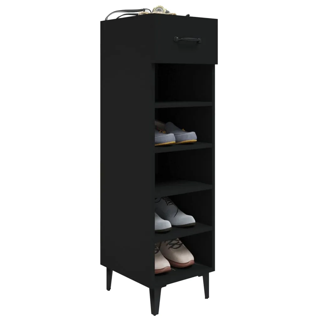 Shoe Cabinet Black 30x35x105 cm Engineered Wood