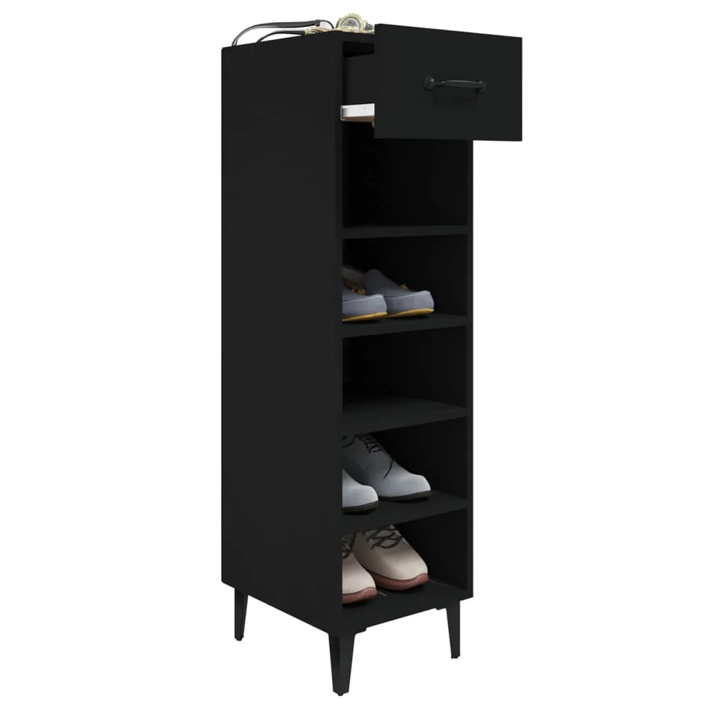 Shoe Cabinet Black 30x35x105 cm Engineered Wood