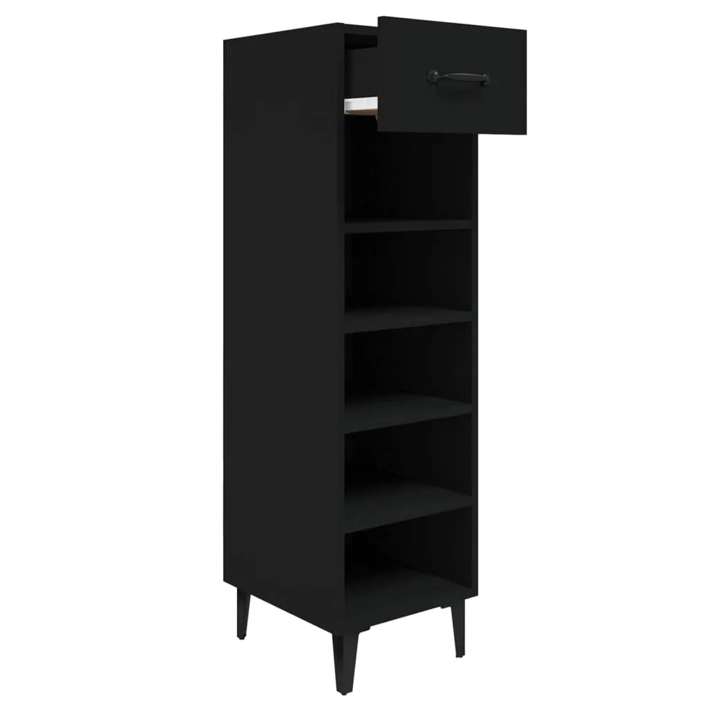 Shoe Cabinet Black 30x35x105 cm Engineered Wood