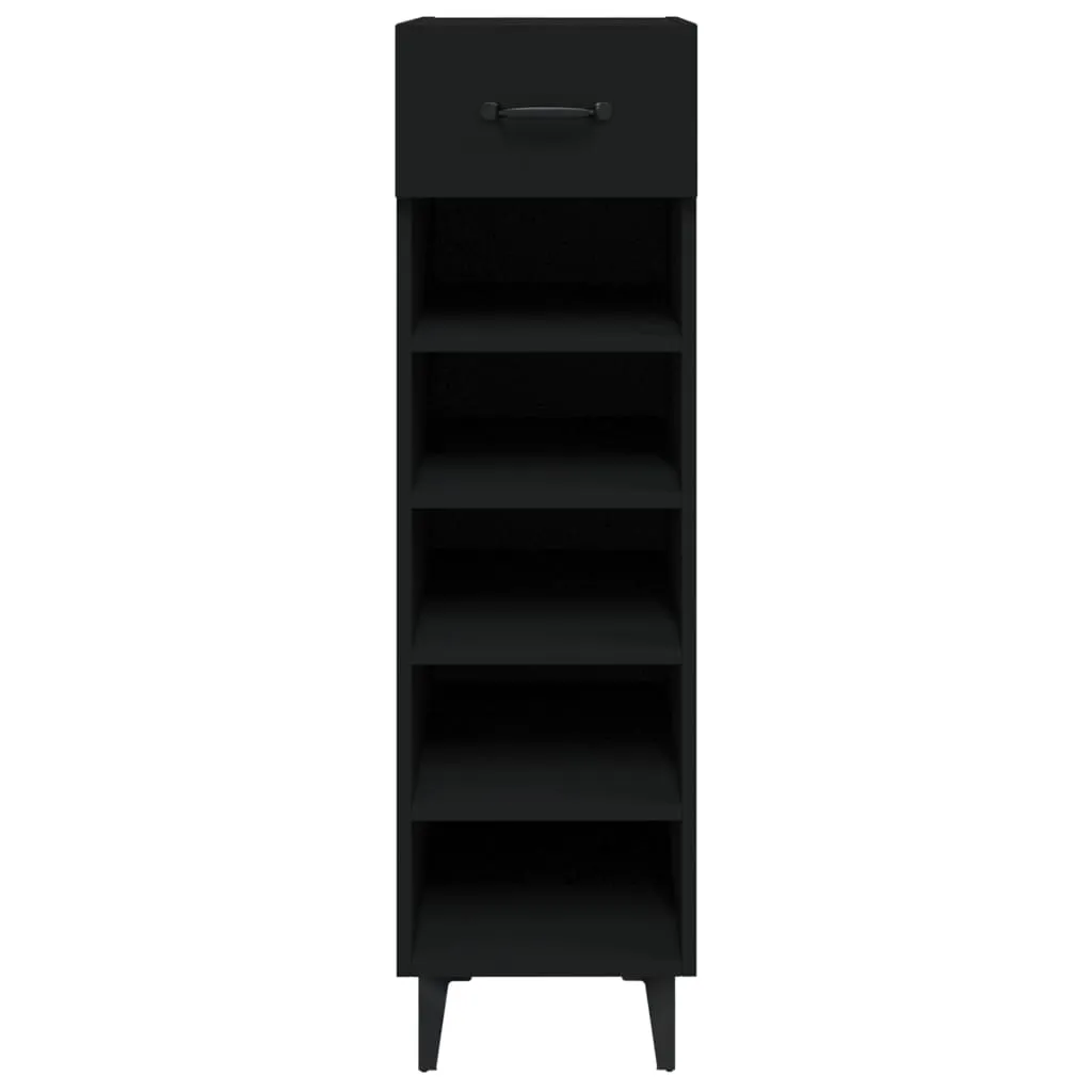 Shoe Cabinet Black 30x35x105 cm Engineered Wood