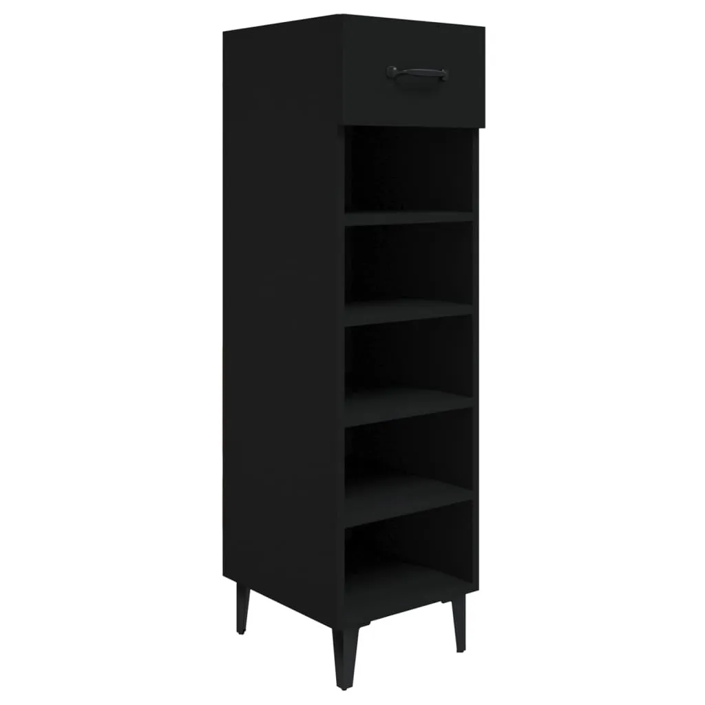 Shoe Cabinet Black 30x35x105 cm Engineered Wood