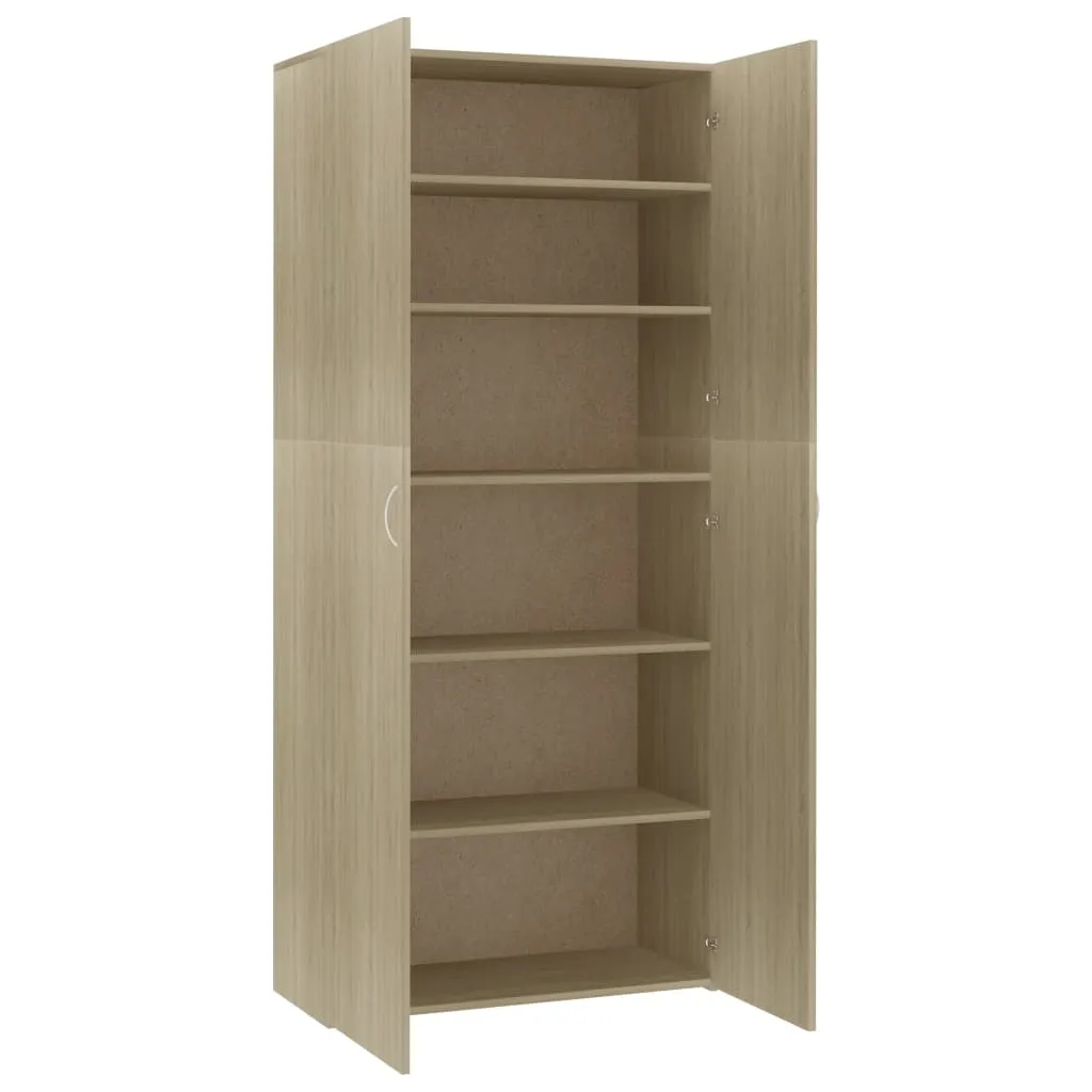 Shoe Cabinet Sonoma Oak 80x35.5x180 cm Engineered Wood