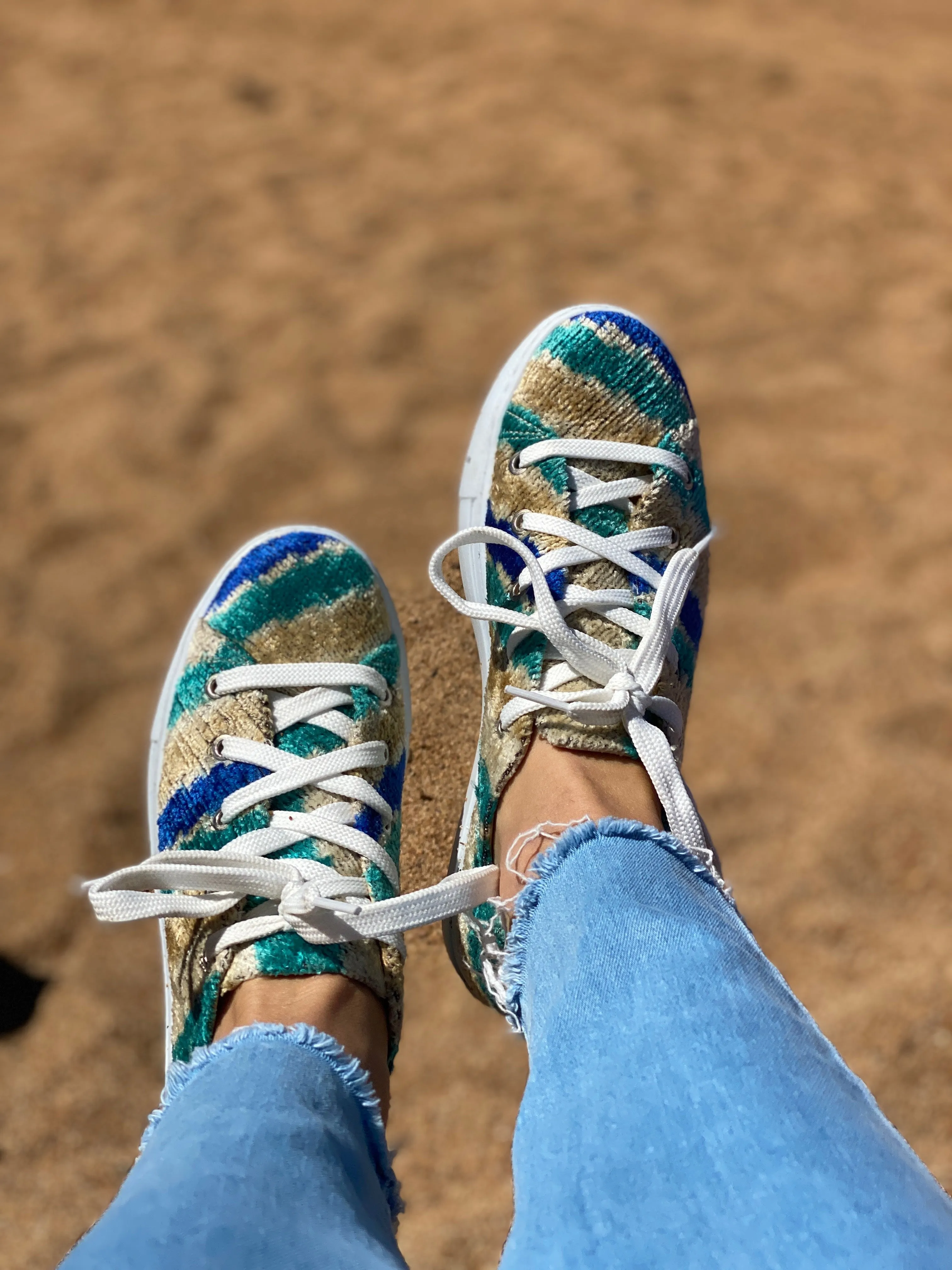 Silk Velvet Aquamarine Mist Sneakers