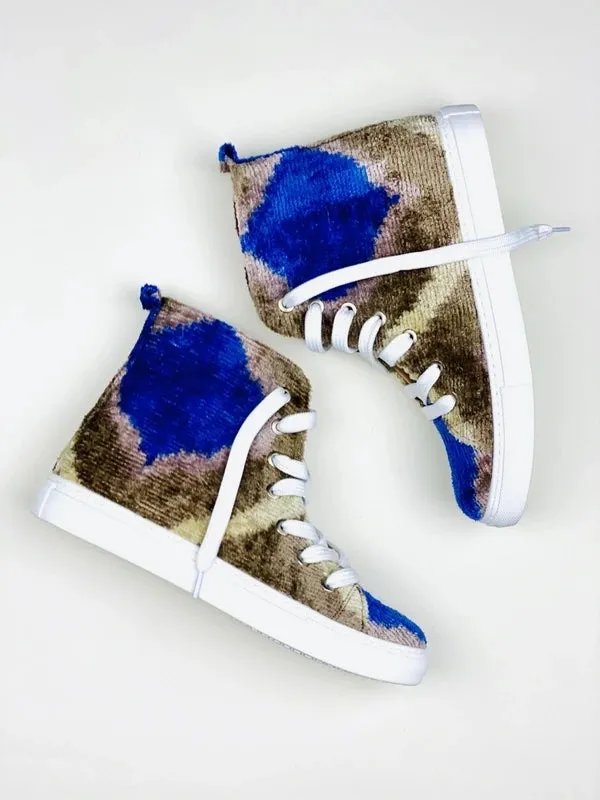 Silk Velvet Cobalt High Tops