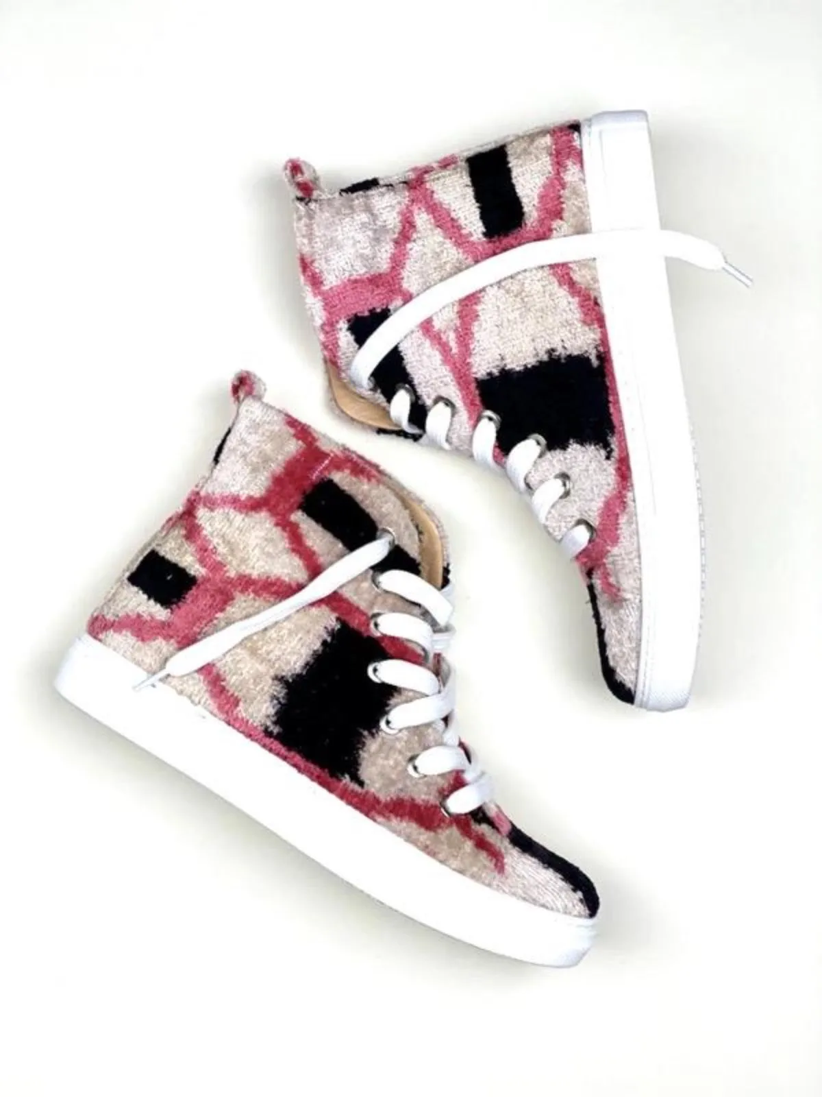 Silk Velvet Monochrome Blush High Tops