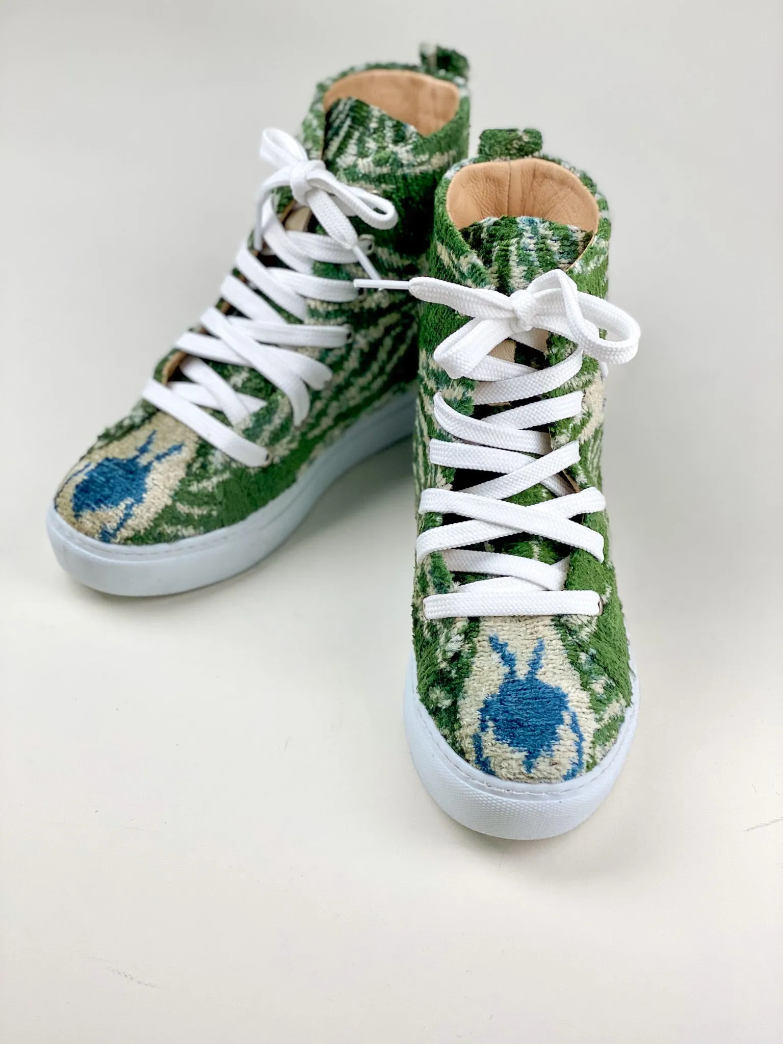 Silk Velvet Peacock High Tops