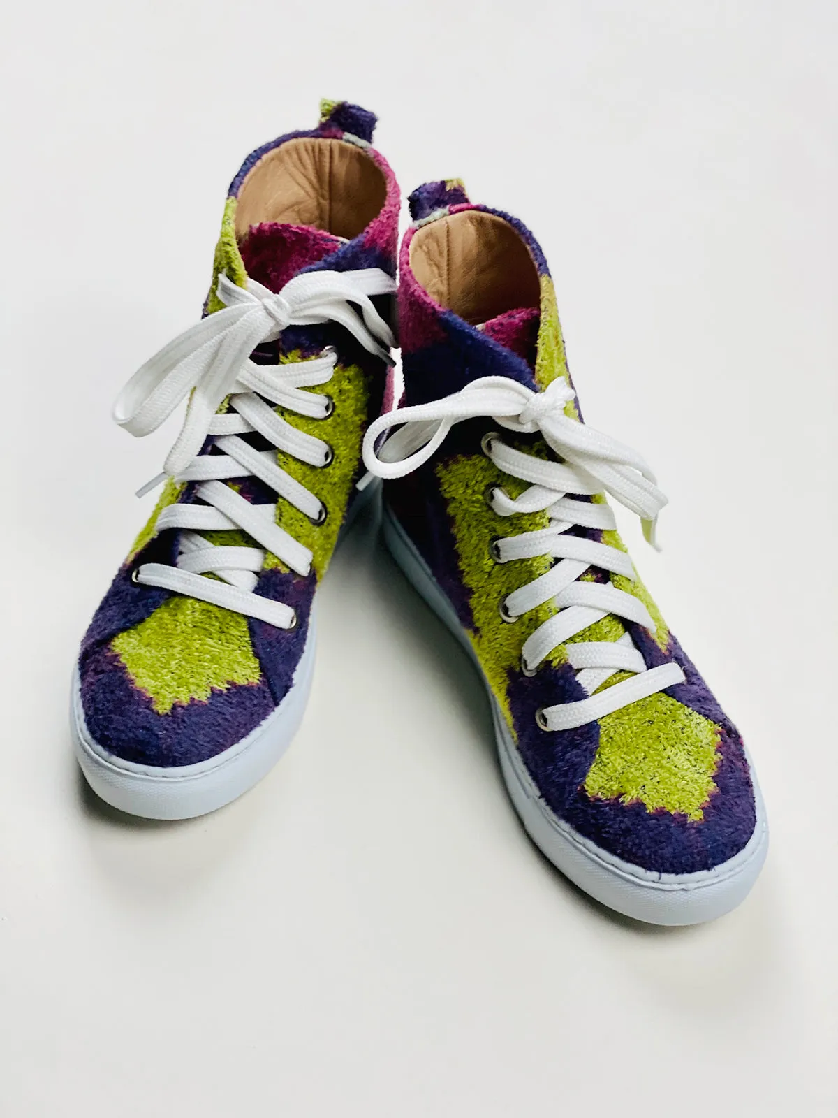 Silk Velvet Rainbow Chevron High Tops