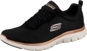 Skechers Women's Flex Appeal 4.0-Brilliant Vie Black/Rose Gold Sneaker-5 UK (149303-BKRG)