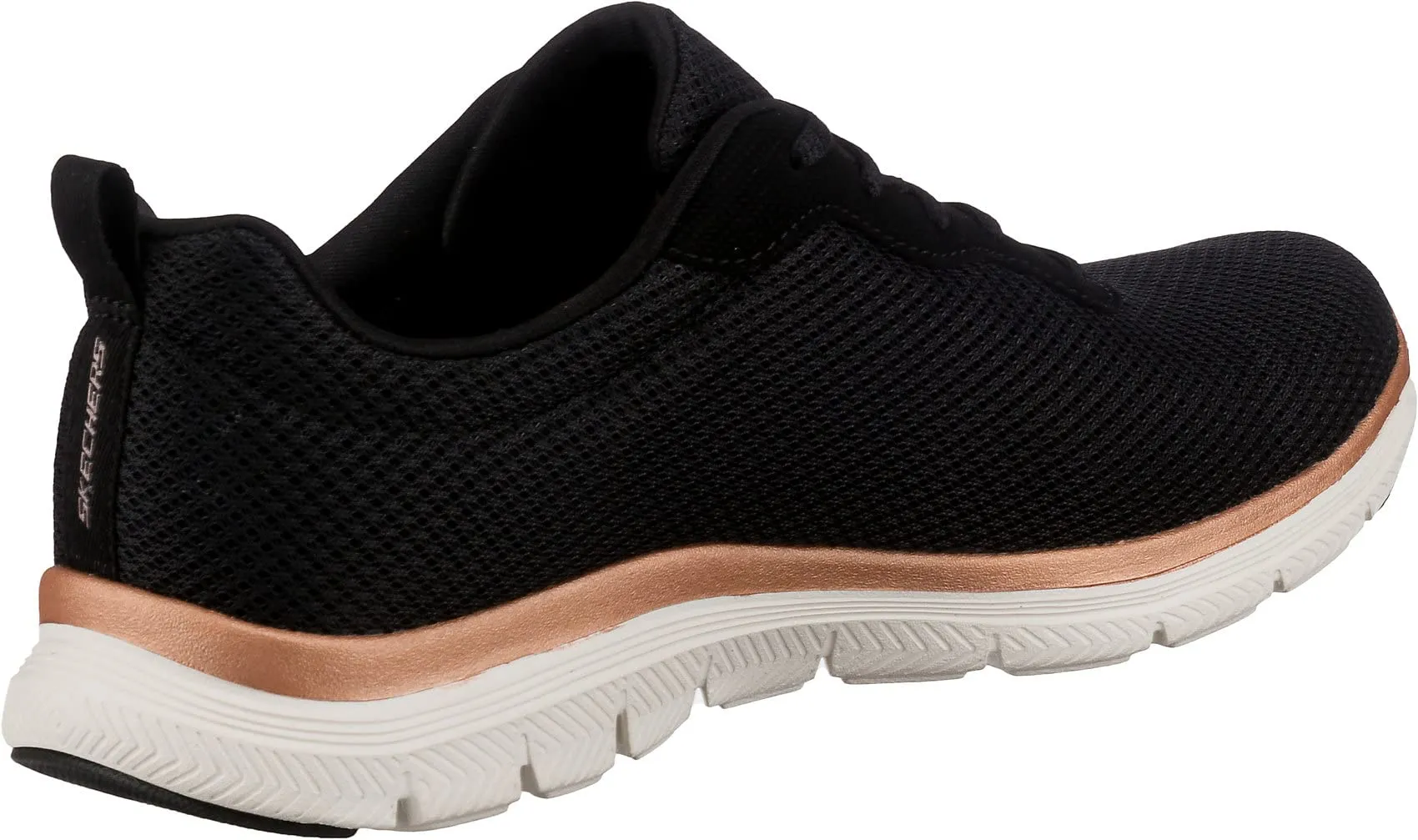 Skechers Women's Flex Appeal 4.0-Brilliant Vie Black/Rose Gold Sneaker-5 UK (149303-BKRG)