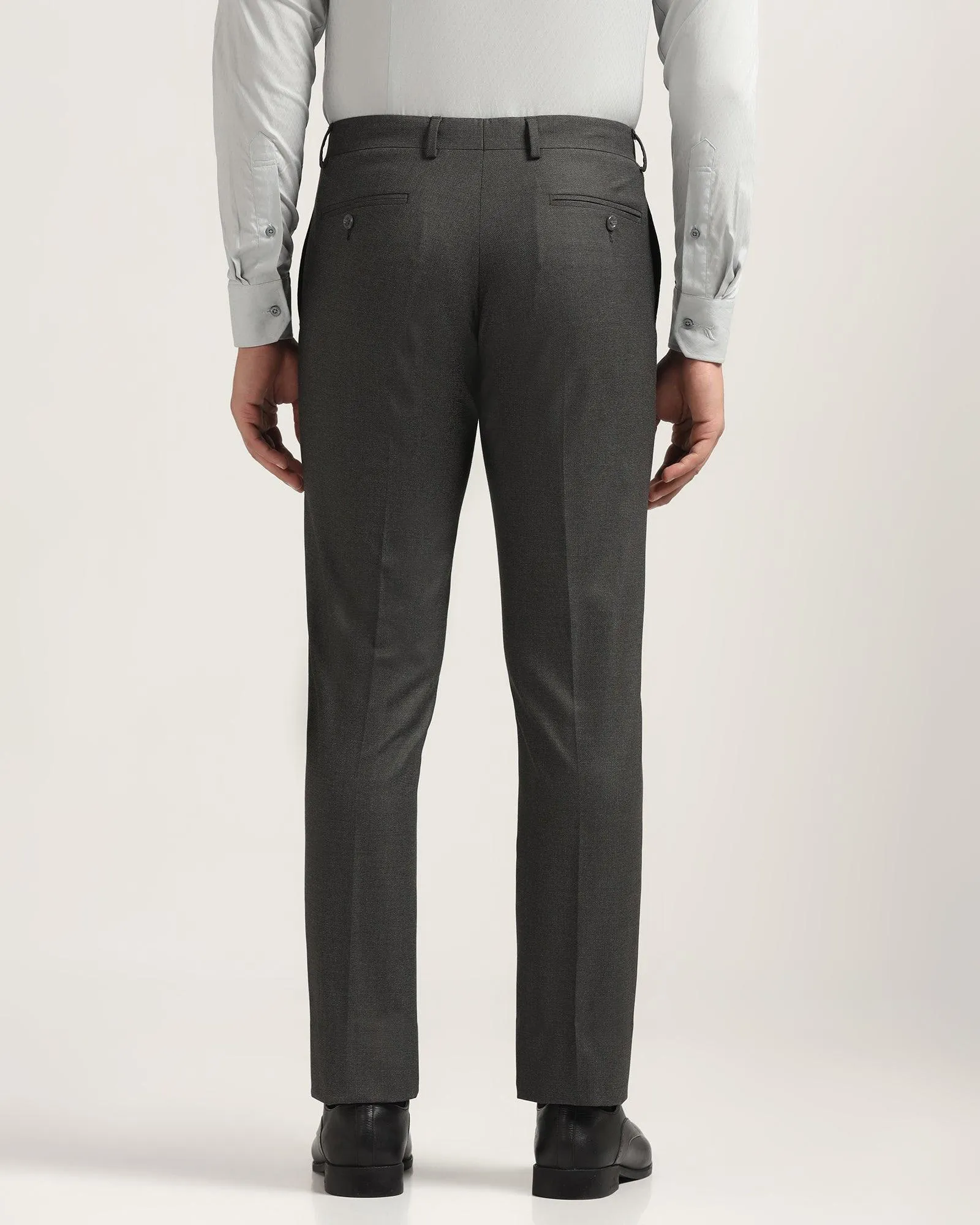 Slim fit B-91 Formal Charcoal Textured Trouser - Tag