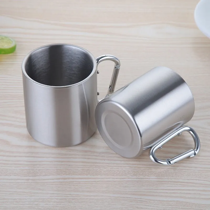 Stainless Steel Cup With Handle | Outdoor Travel Camping Hiking 220/300ml