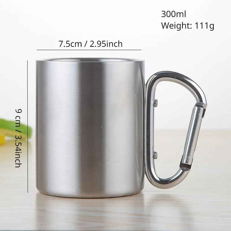 Stainless Steel Cup With Handle | Outdoor Travel Camping Hiking 220/300ml