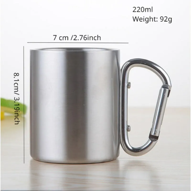 Stainless Steel Cup With Handle | Outdoor Travel Camping Hiking 220/300ml