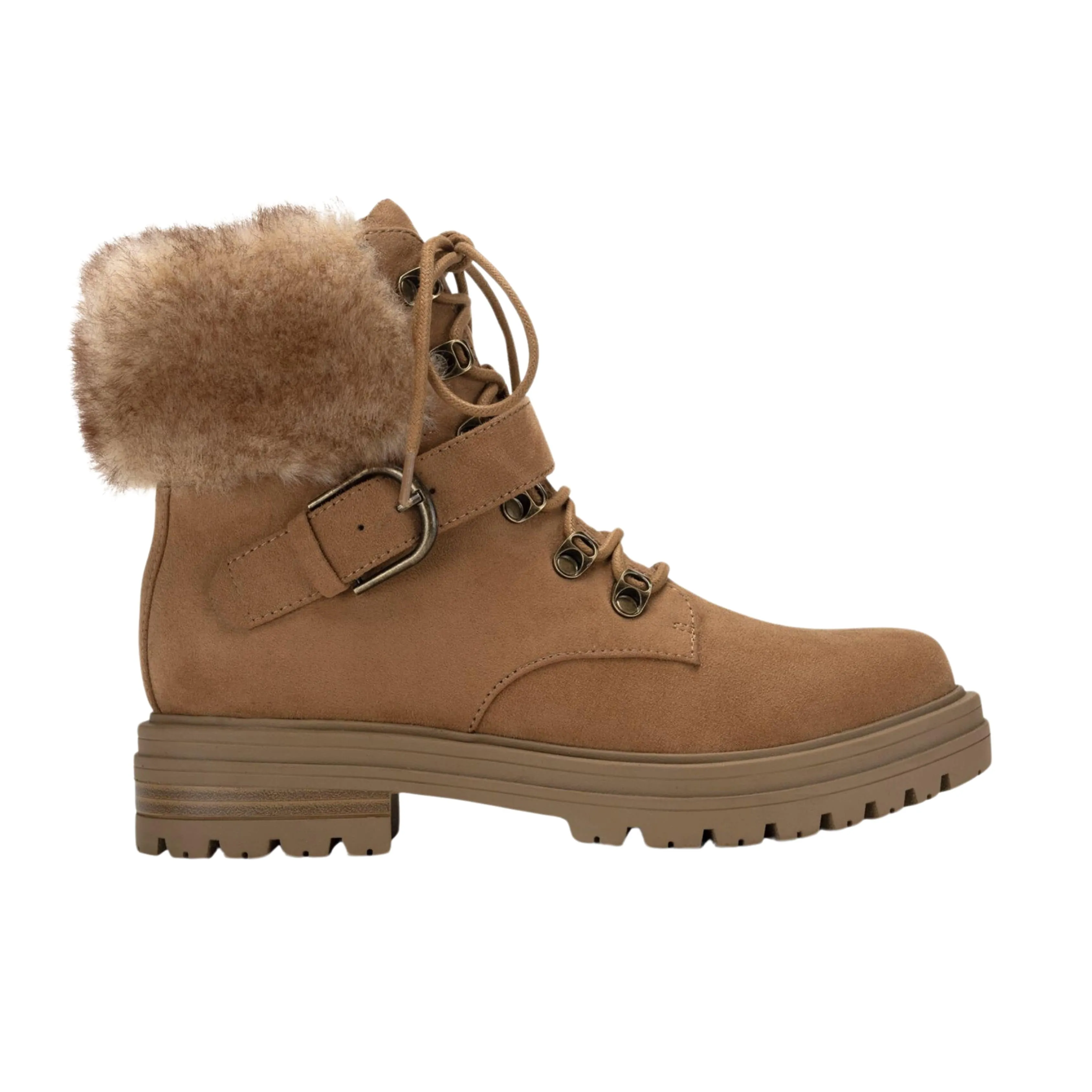 SUN STONE -  Platform Buckle Accent Cushioned Orlenaa Boots