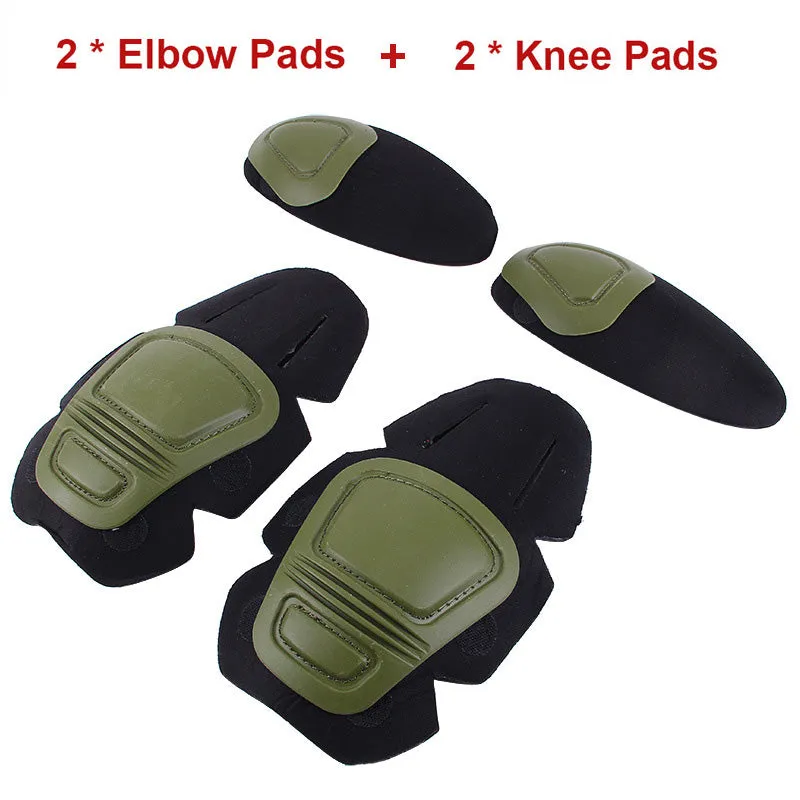 Tactical g2 g3 Frog Suit Knee Pads &amp; Elbow Support Paintball Airsoft Kneepad Interpolated Knee Protector Set