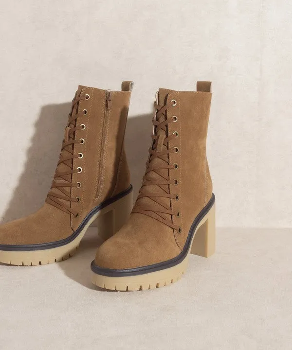 TEEK - Jenna - Latte/Camel Platform Military Boots