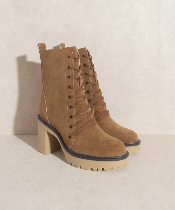 TEEK - Jenna - Latte/Camel Platform Military Boots