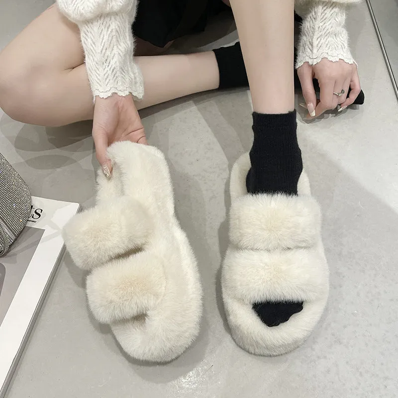 Thick Soled Wool Slippers For Women