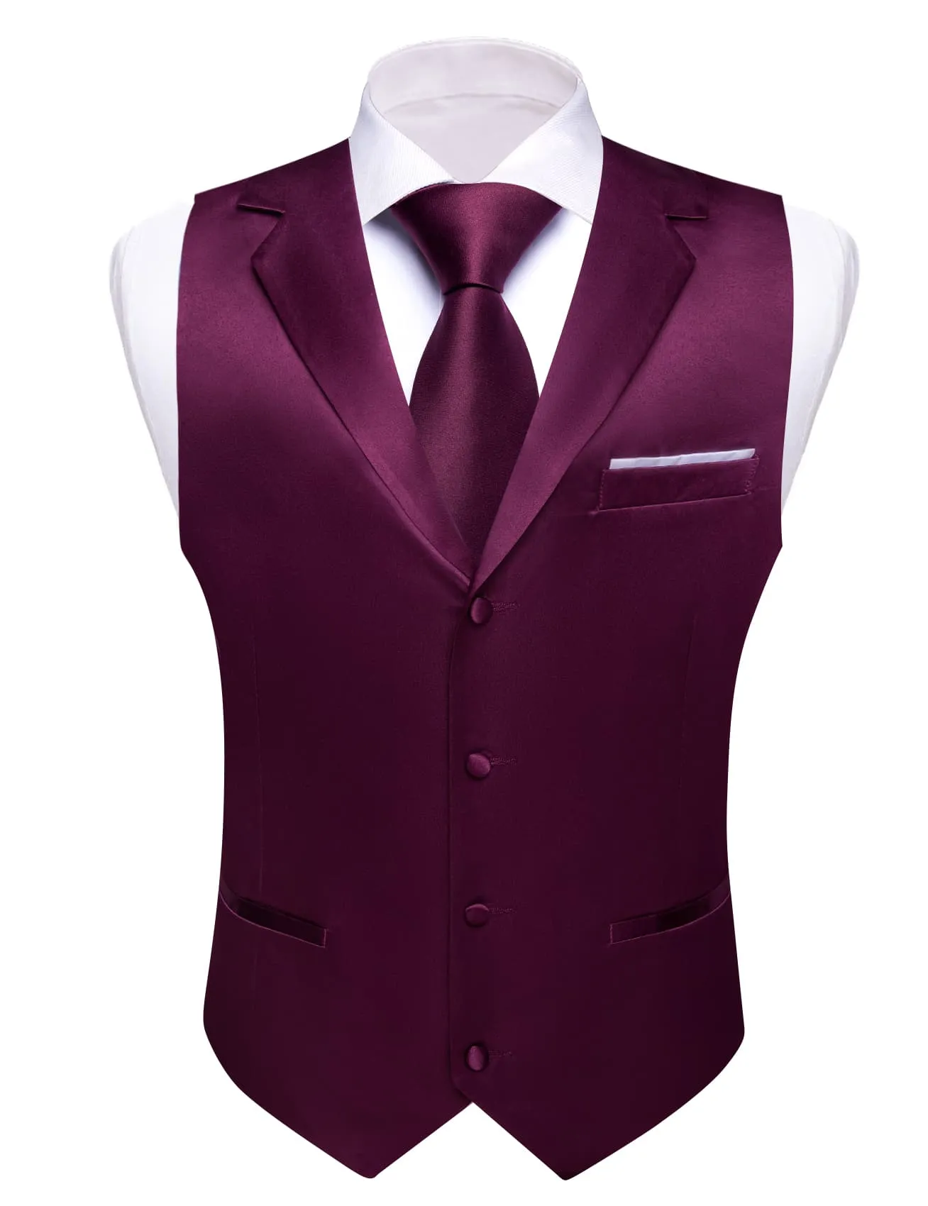 Ties2you Tuxedo Vest Old Mauve Purple Solid Button Notched Collar Dress Work Vest for Men