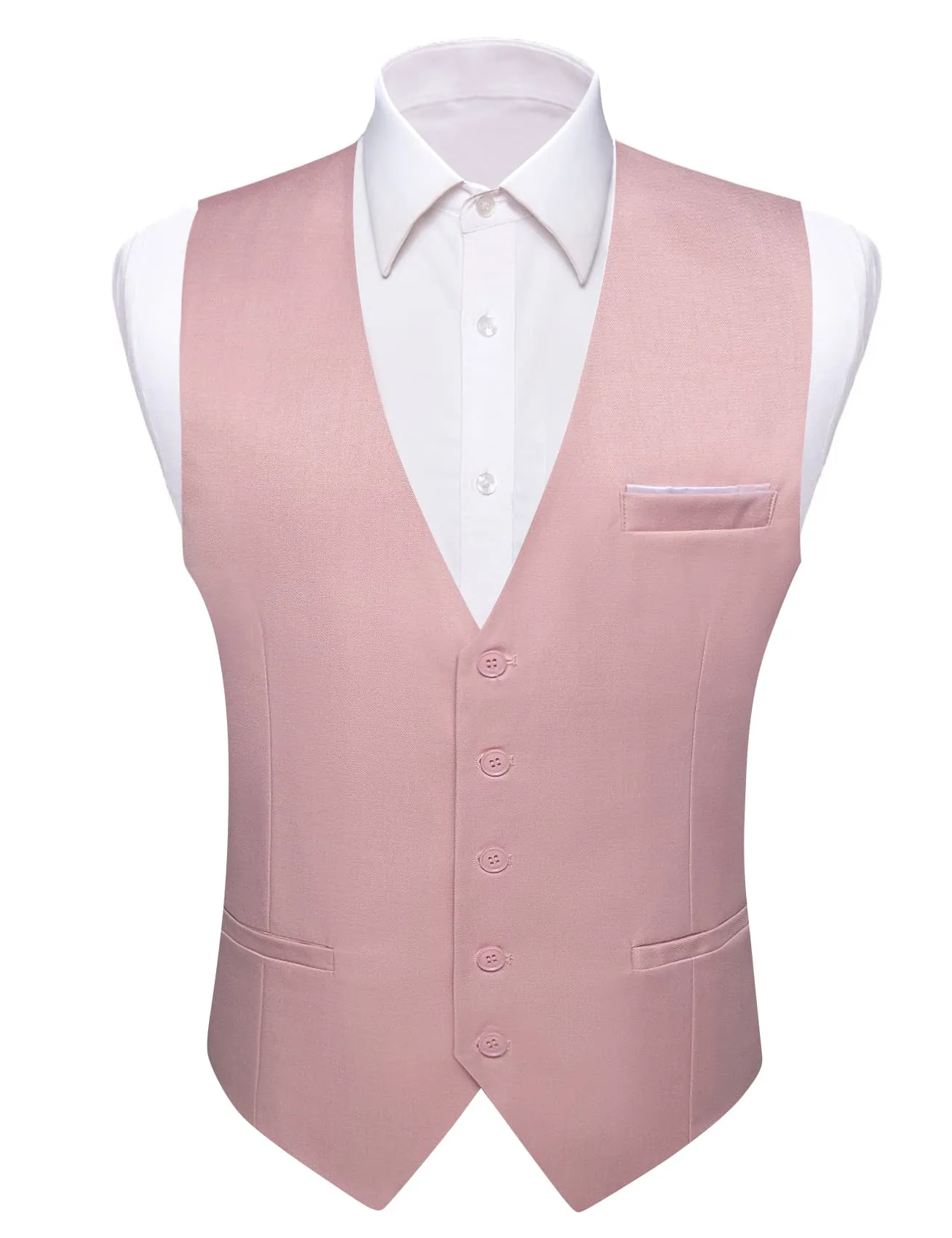 Ties2you Work Vest Pale Chestnut Pink Solid Button Silk Mens Dress Vest Jacket