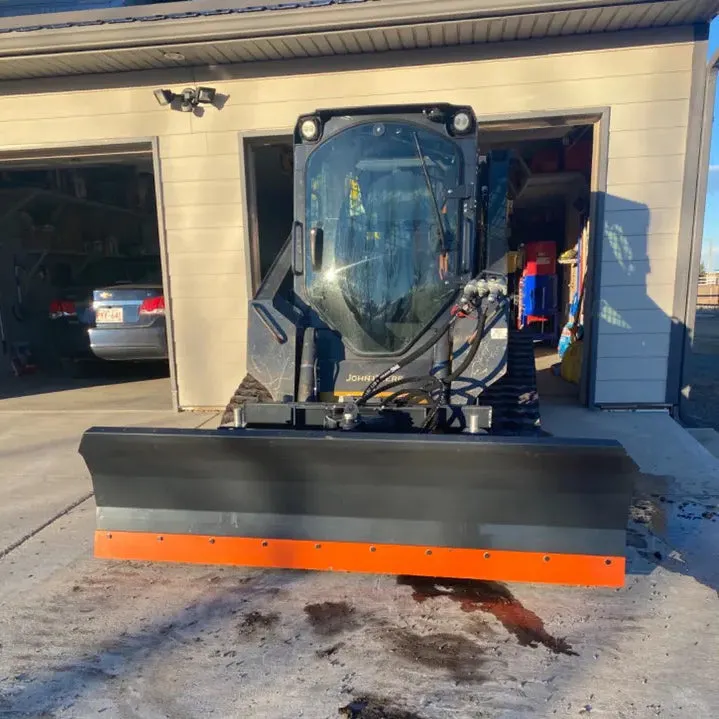 TMG Industrial 86” Skid Steer Dozer Blade/Snow Plow Pusher, 30° Left & Right, Bolt-On Cutting Edge, Adjustable Skid Shoes, Universal Quick Mount, TMG-DB86