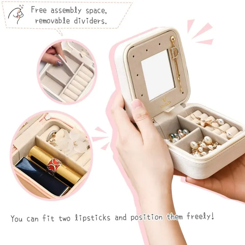 Travel Jewelry Box with Mirror