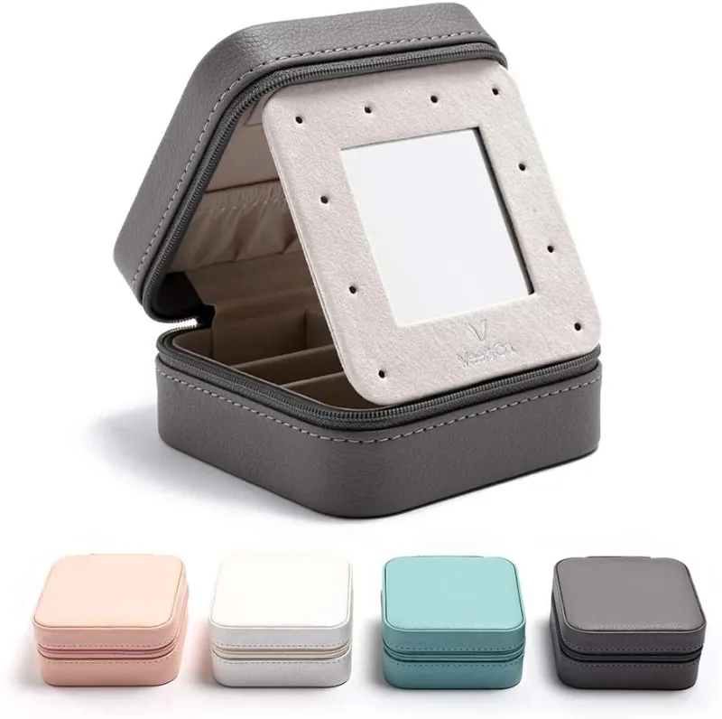 Travel Jewelry Box with Mirror