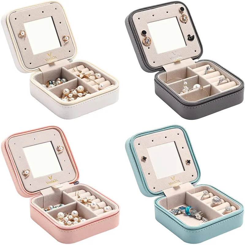 Travel Jewelry Box with Mirror