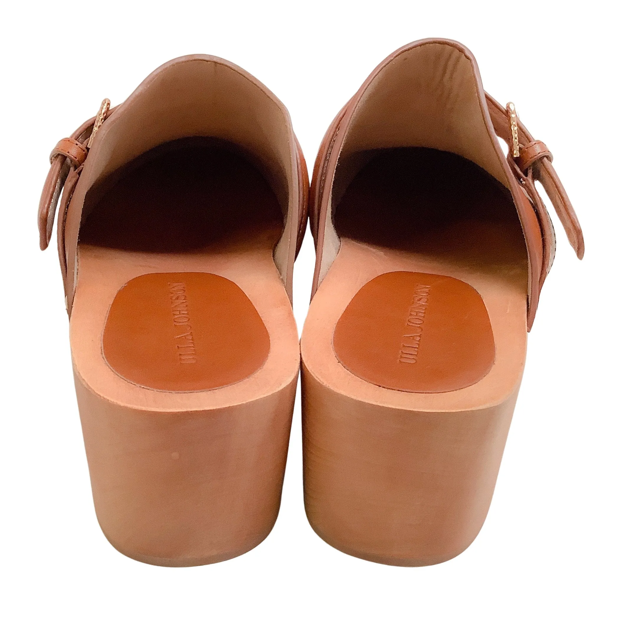 Ulla Johnson Cognac Leather Corsica Clogs